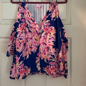 Lilly Pulitzer Cold Shoulder Top XL